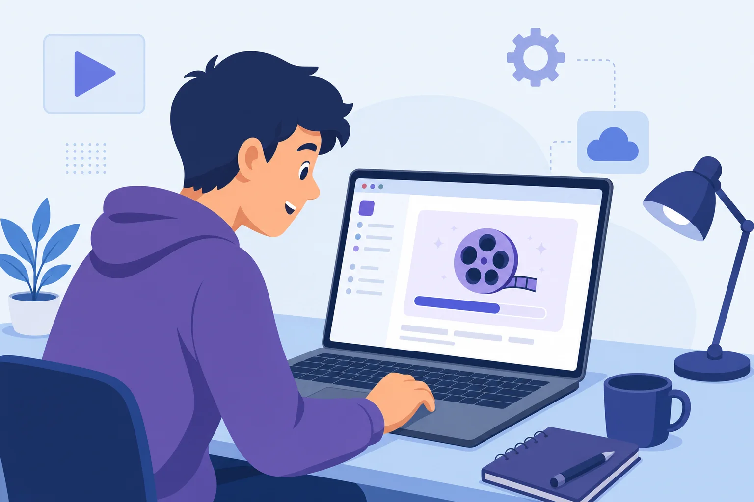 Google Colabのノートブックで動画生成AIツールを起動し、動画生成を実行している様子のイメージ